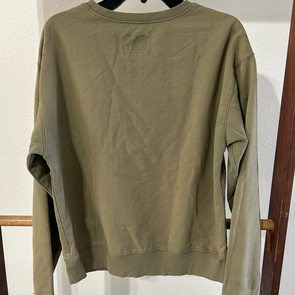 Army Green MTV Coral Blue Water Color Sweatshirt Size Small - Picture 3 of 3